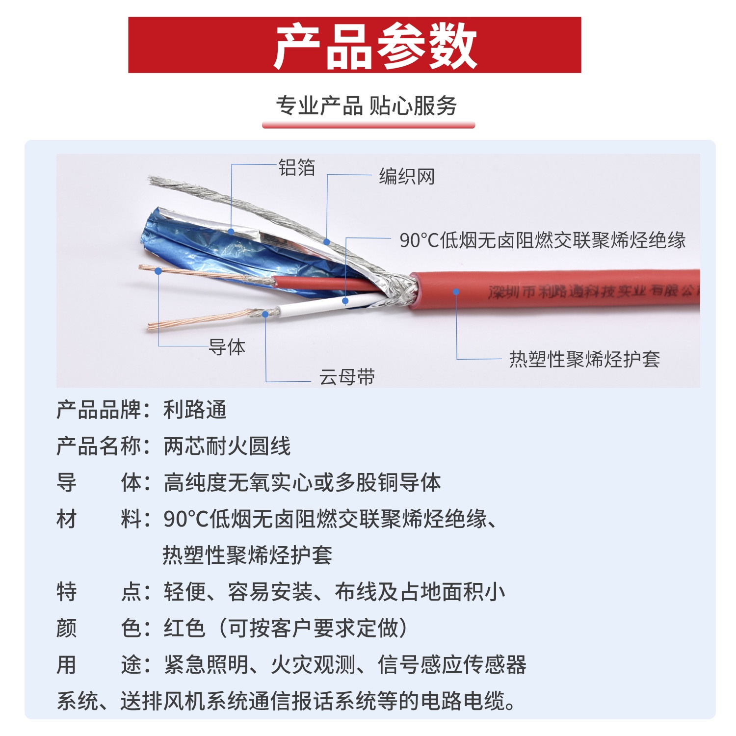 SAA兩芯鋁箔編織屏蔽耐火(huǒ)圓線(圖2)